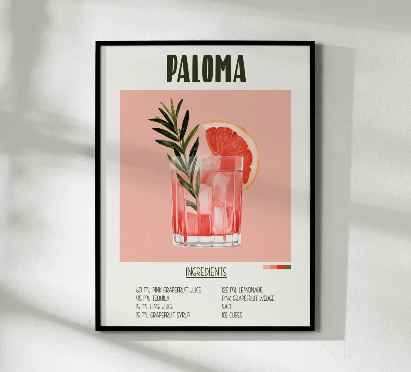 Affiche recette cocktail Paloma poster by Cocktail Party