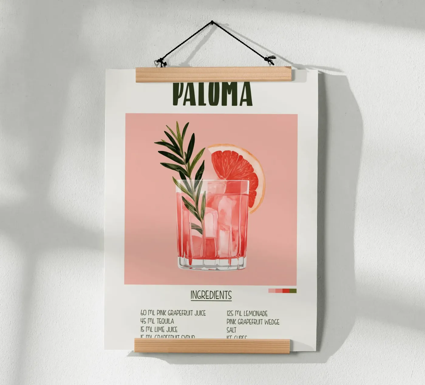 Affiche recette cocktail Paloma poster by Cocktail Party