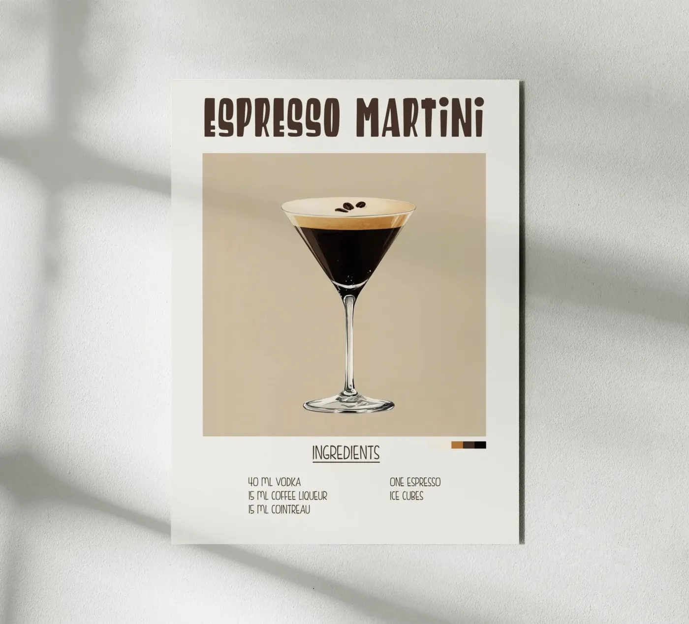 Affiche recette cocktail Espresso Martini Alu-Dibond von Cocktail Party