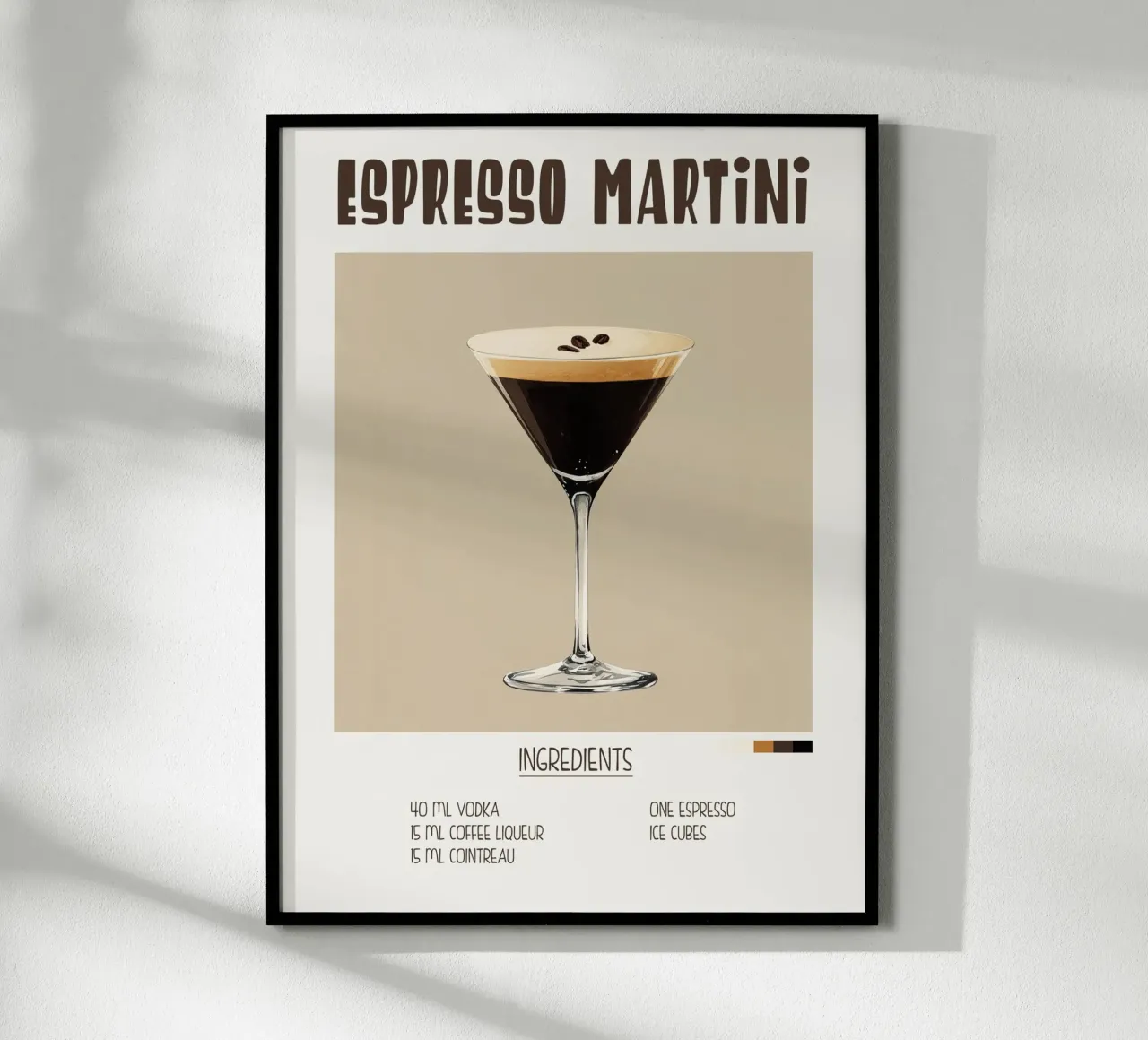 Affiche recette cocktail Espresso Martini hahnemühle by Cocktail Party