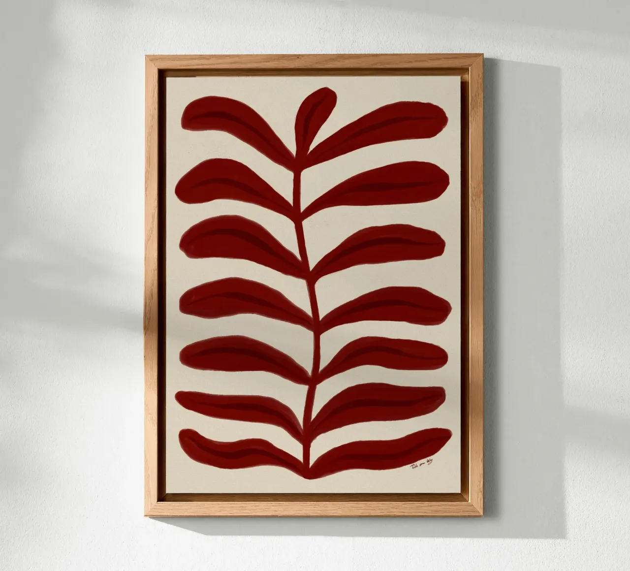 Leaf Abstraction red alluminio dibond da Tida vom Weg