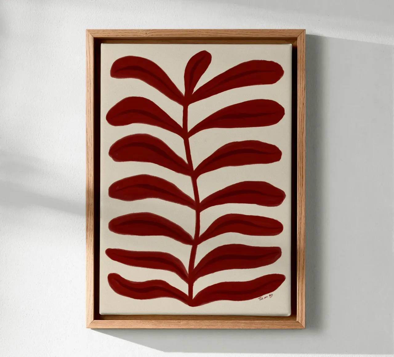 Leaf Abstraction red tela da Tida vom Weg