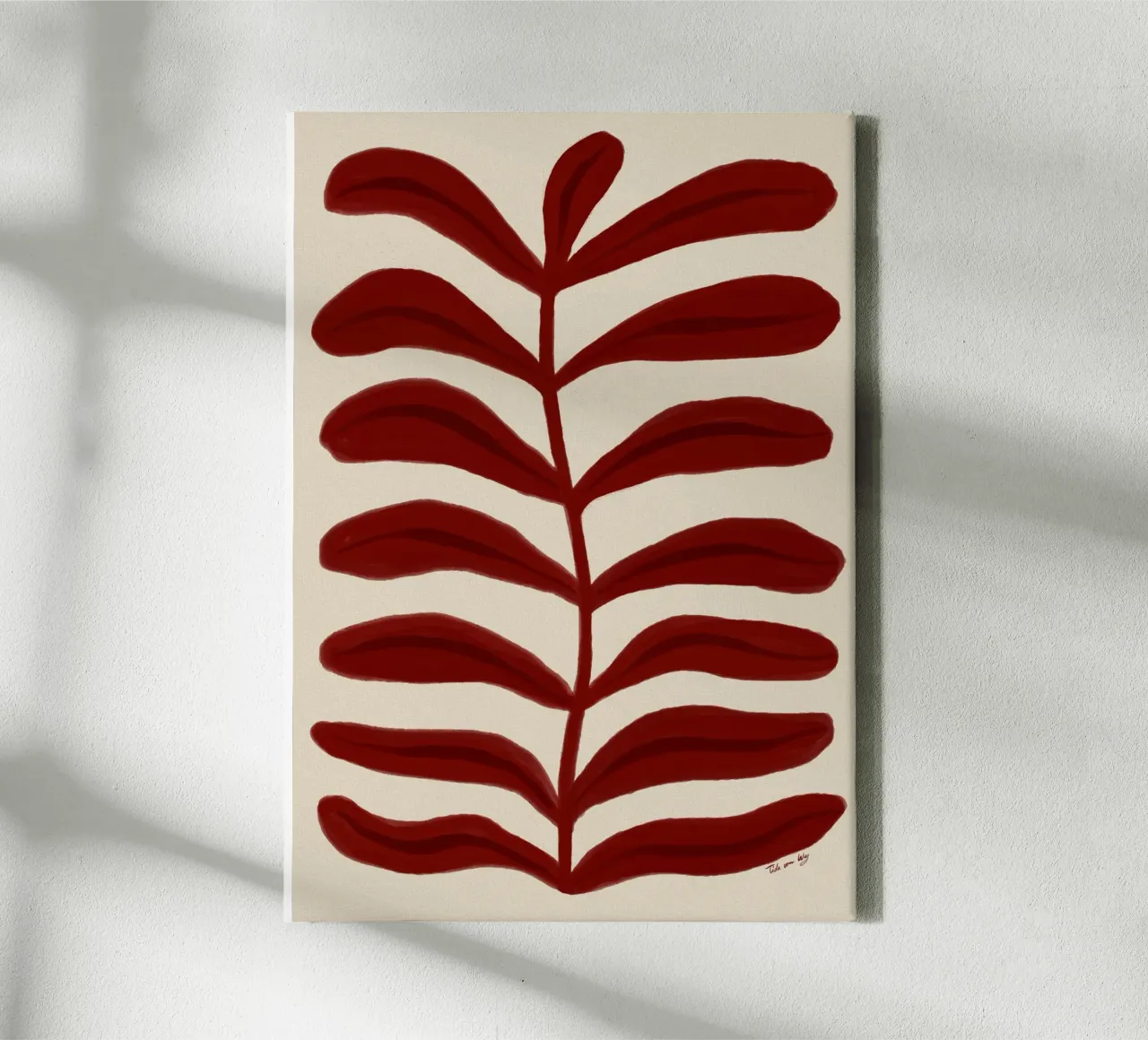 Leaf Abstraction red tela da Tida vom Weg