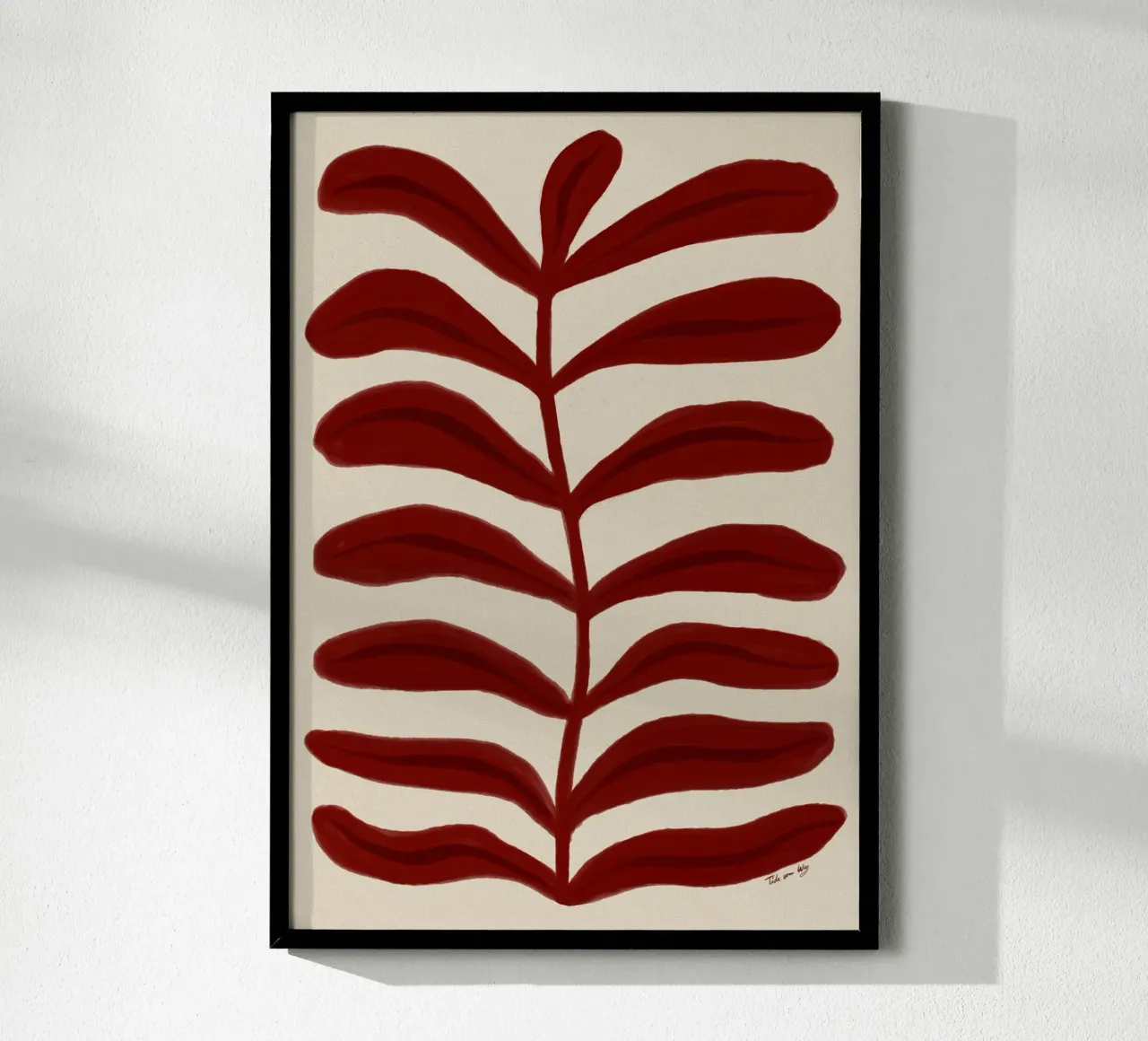 Leaf Abstraction red carta hahnemühle da Tida vom Weg