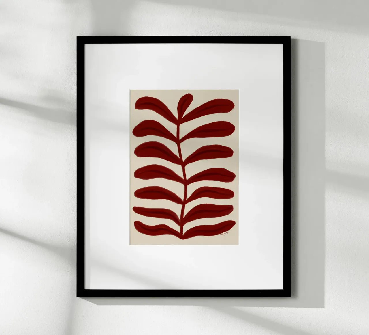 Leaf Abstraction red carta hahnemühle da Tida vom Weg