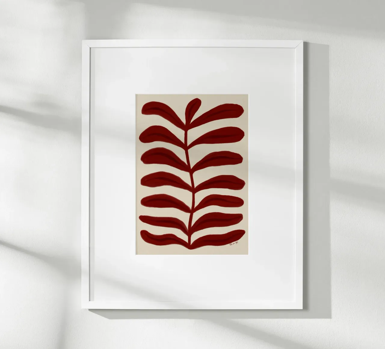 Leaf Abstraction red carta hahnemühle da Tida vom Weg