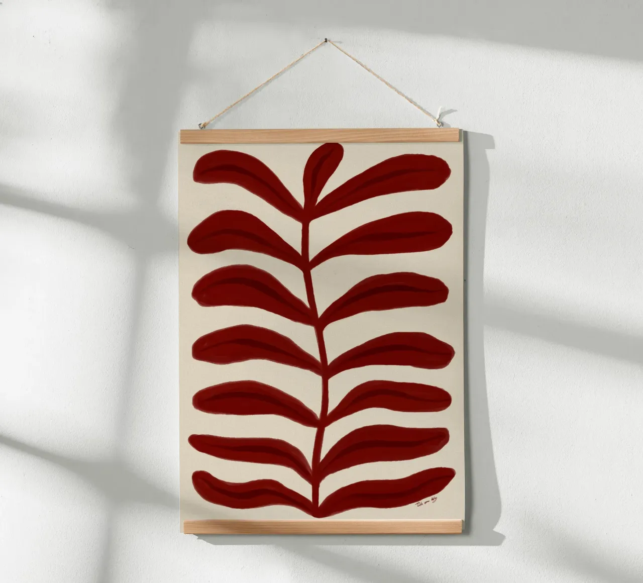 Leaf Abstraction red carta hahnemühle da Tida vom Weg