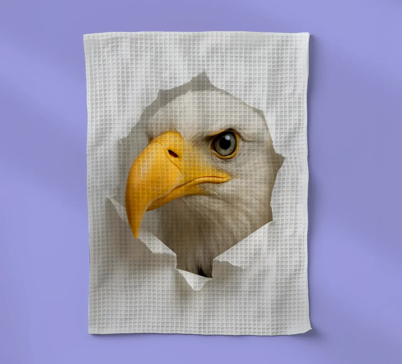 Aigle majestueux traversant le papier - Hyper Realistic Art torchon de Cut-out Critter Gallery