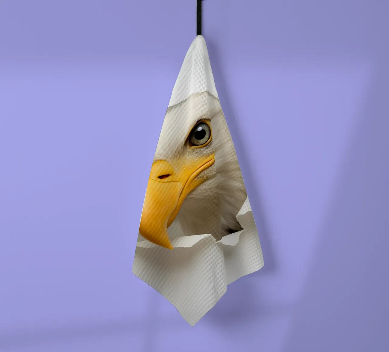 Aigle majestueux traversant le papier - Hyper Realistic Art torchon de Cut-out Critter Gallery