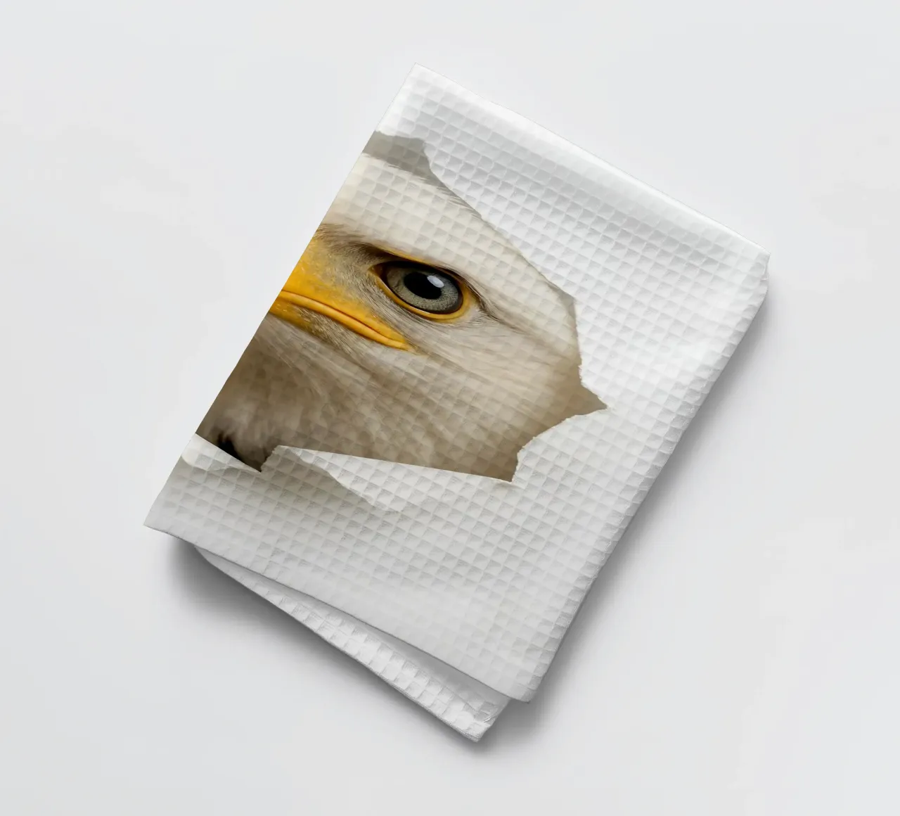 Aigle majestueux traversant le papier - Hyper Realistic Art torchon de Cut-out Critter Gallery