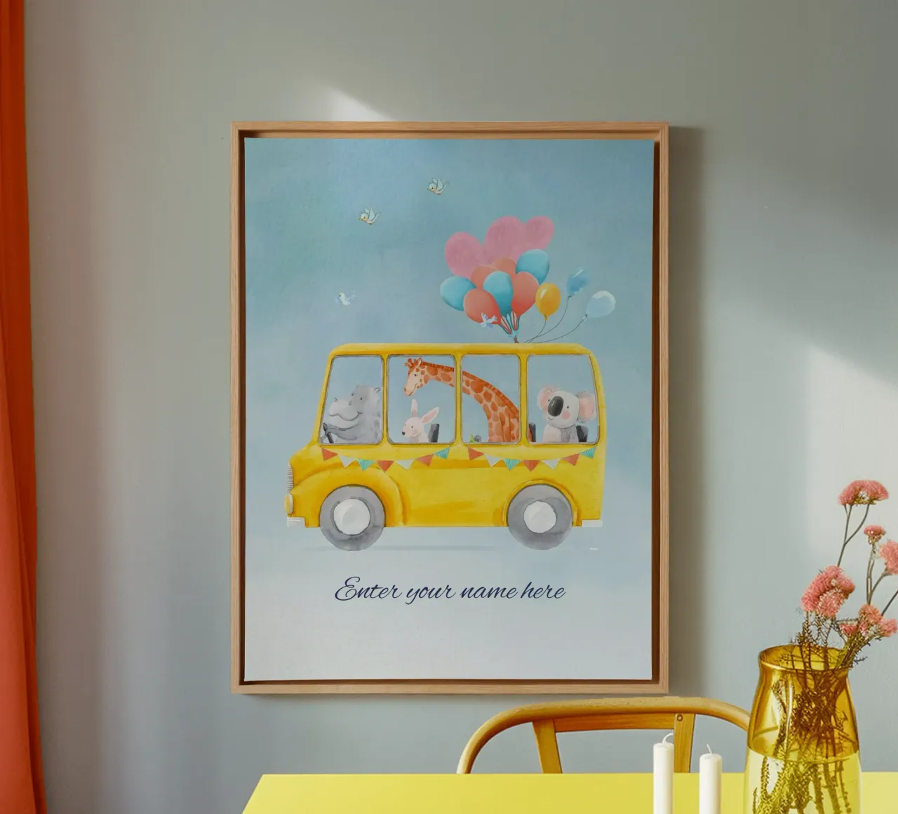 Personalized kids Name canvas with Floater frame by DesignArt