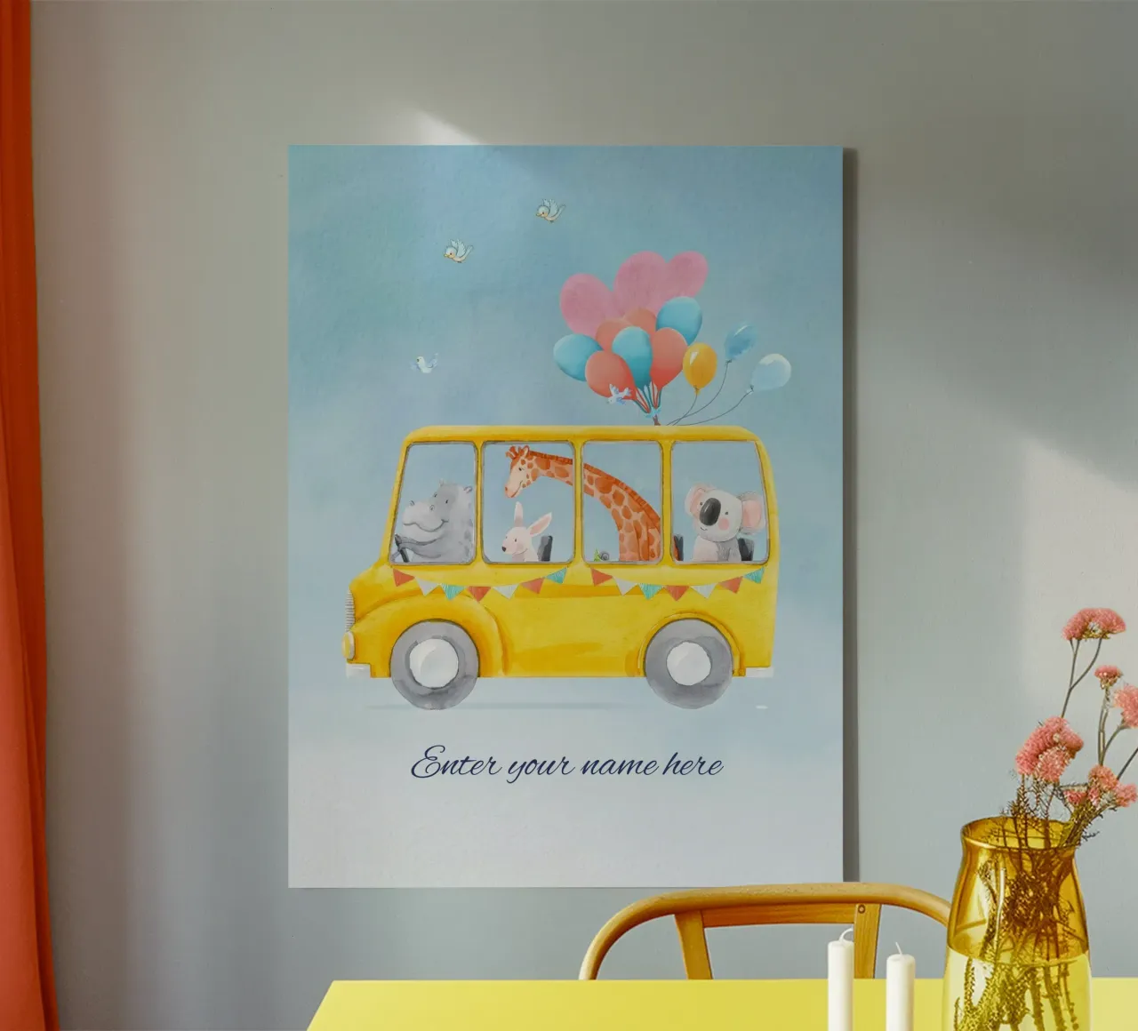 Personalized kids Name canvas with Floater frame by DesignArt