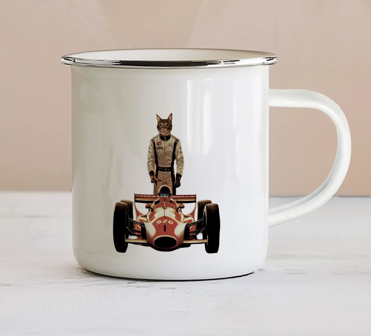 Chat de course tazza in smalto da dinem