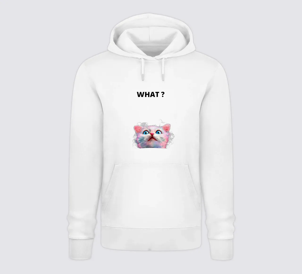 What ? with the cat felpa con cappuccio da dinem