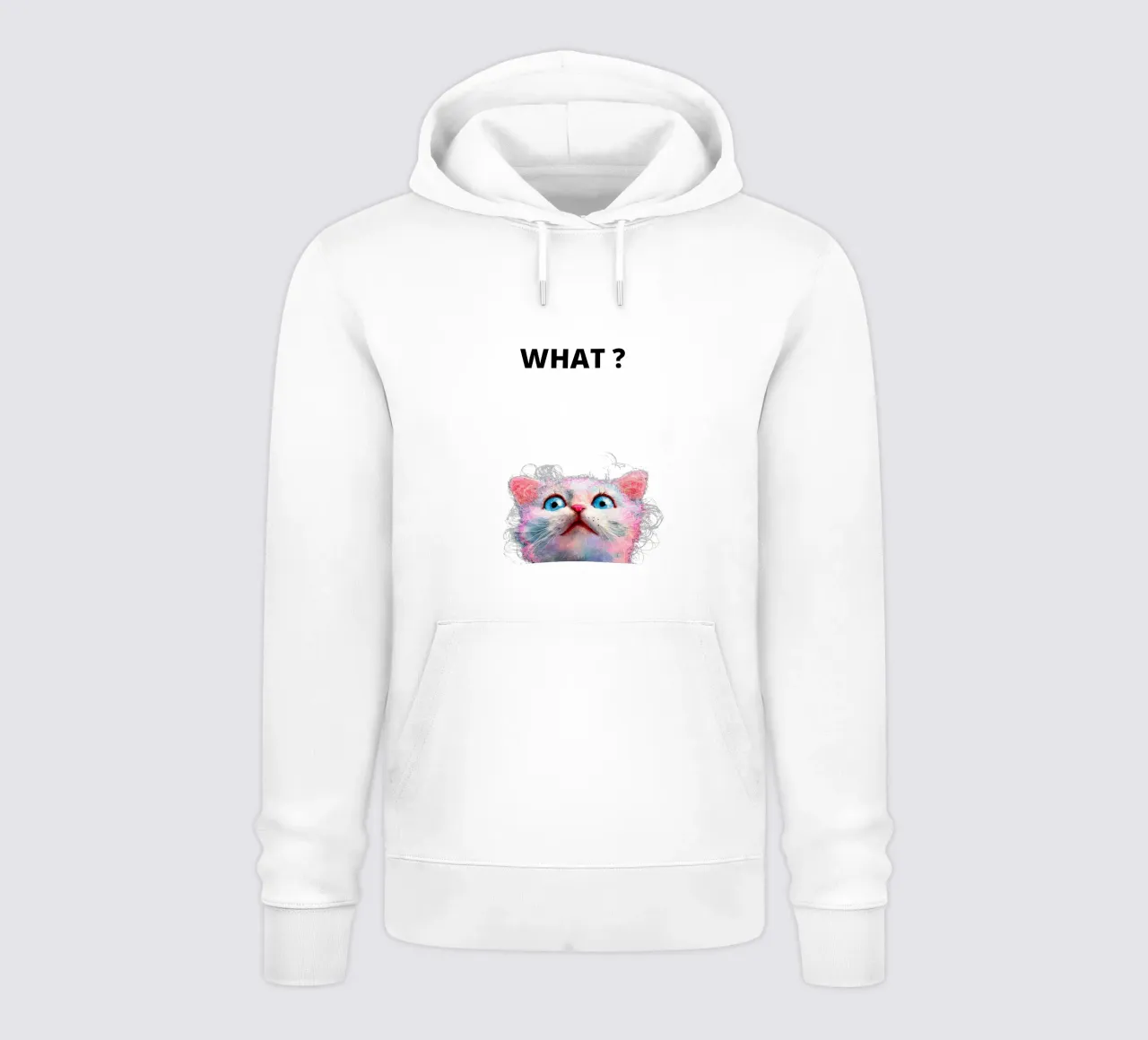 What ? with the cat felpa con cappuccio da dinem