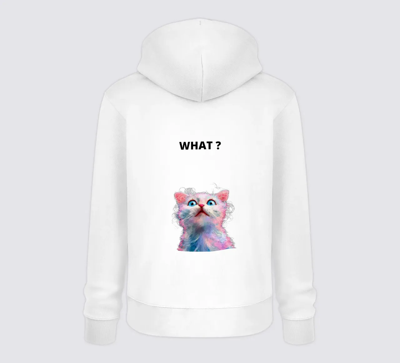 What ? with the cat felpa con cappuccio da dinem