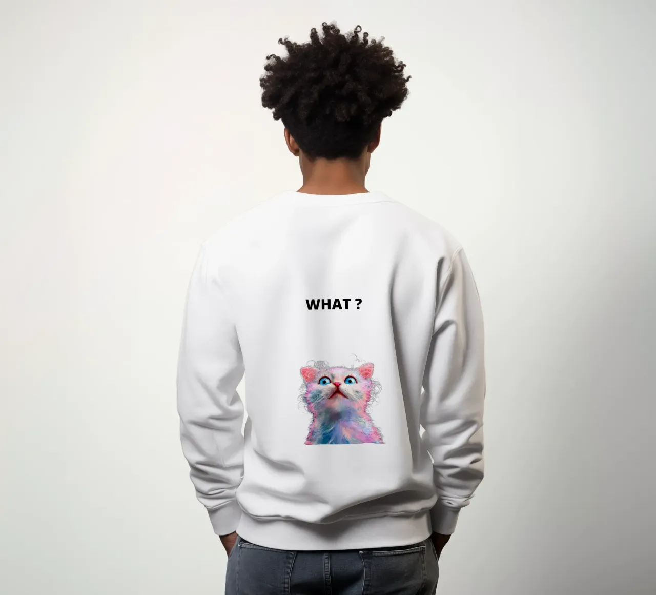 What ? with the cat sweatshirt by dinem