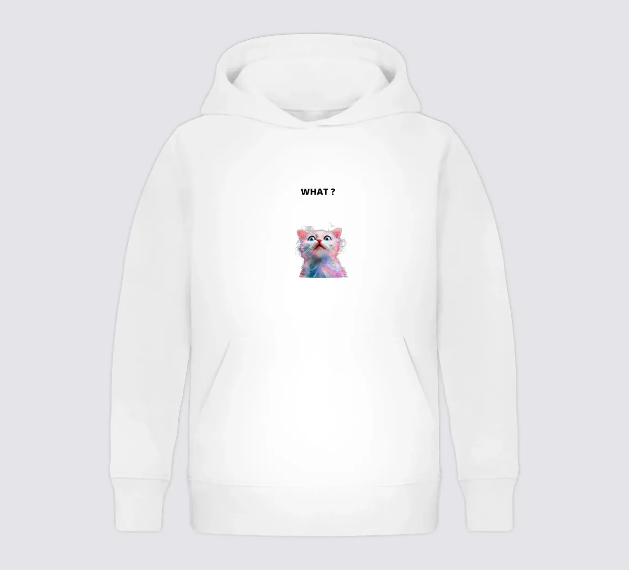 What ? with the cat felpa bambino con cappuccio da dinem