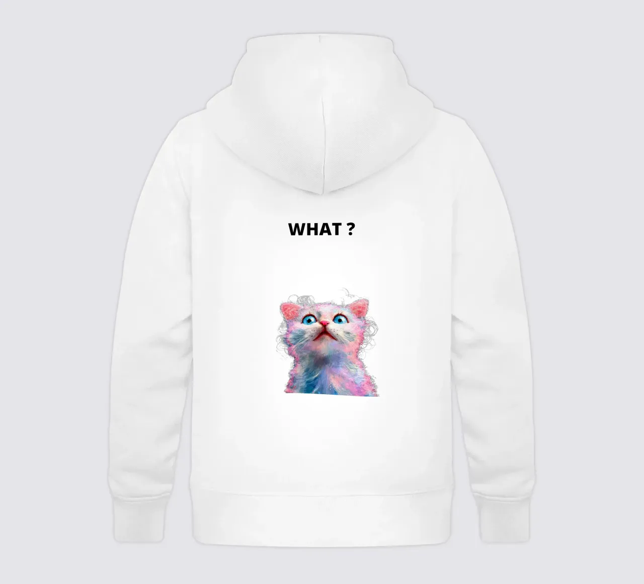 What ? with the cat felpa bambino con cappuccio da dinem