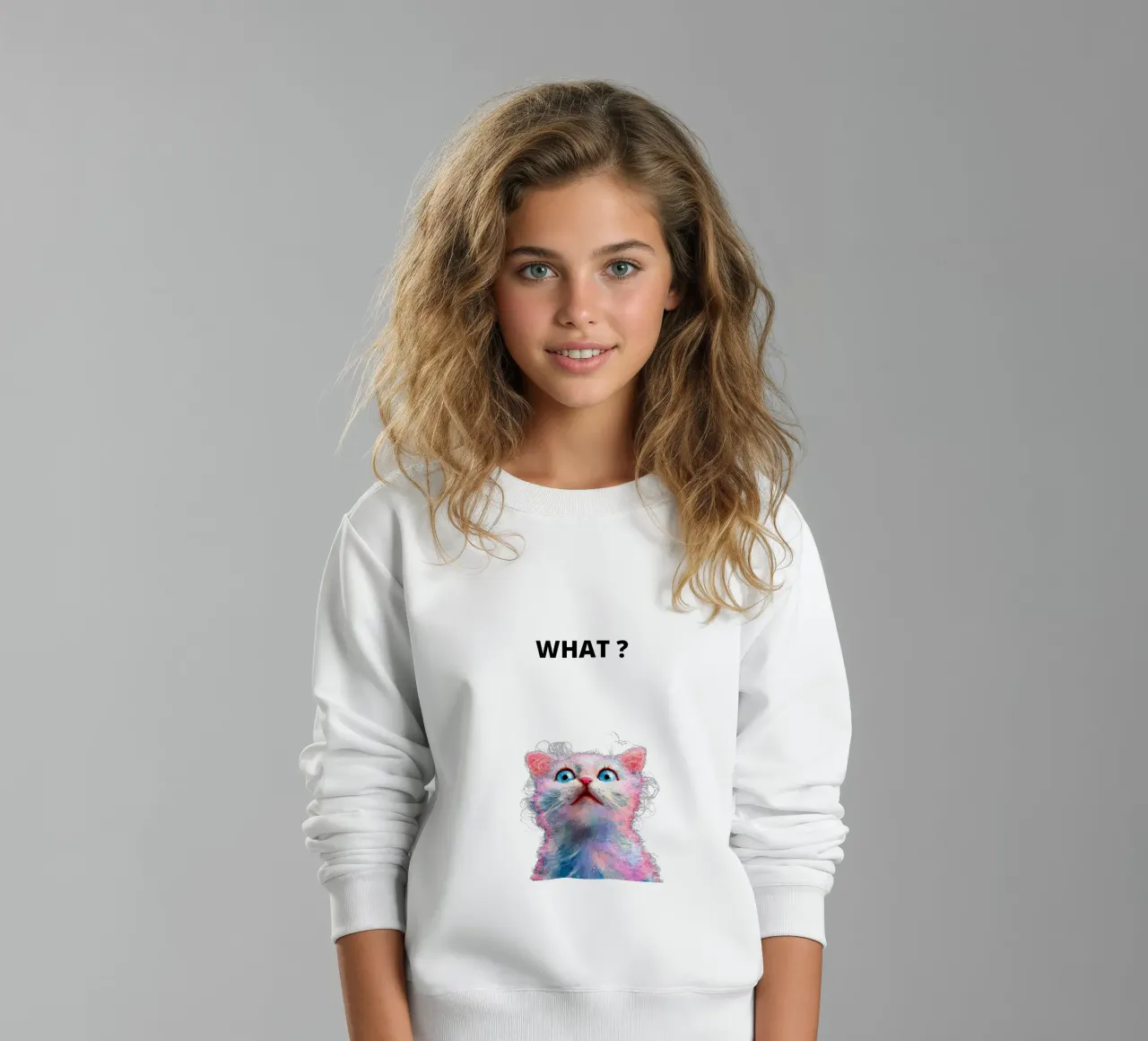 What ? with the cat felpa bambino da dinem