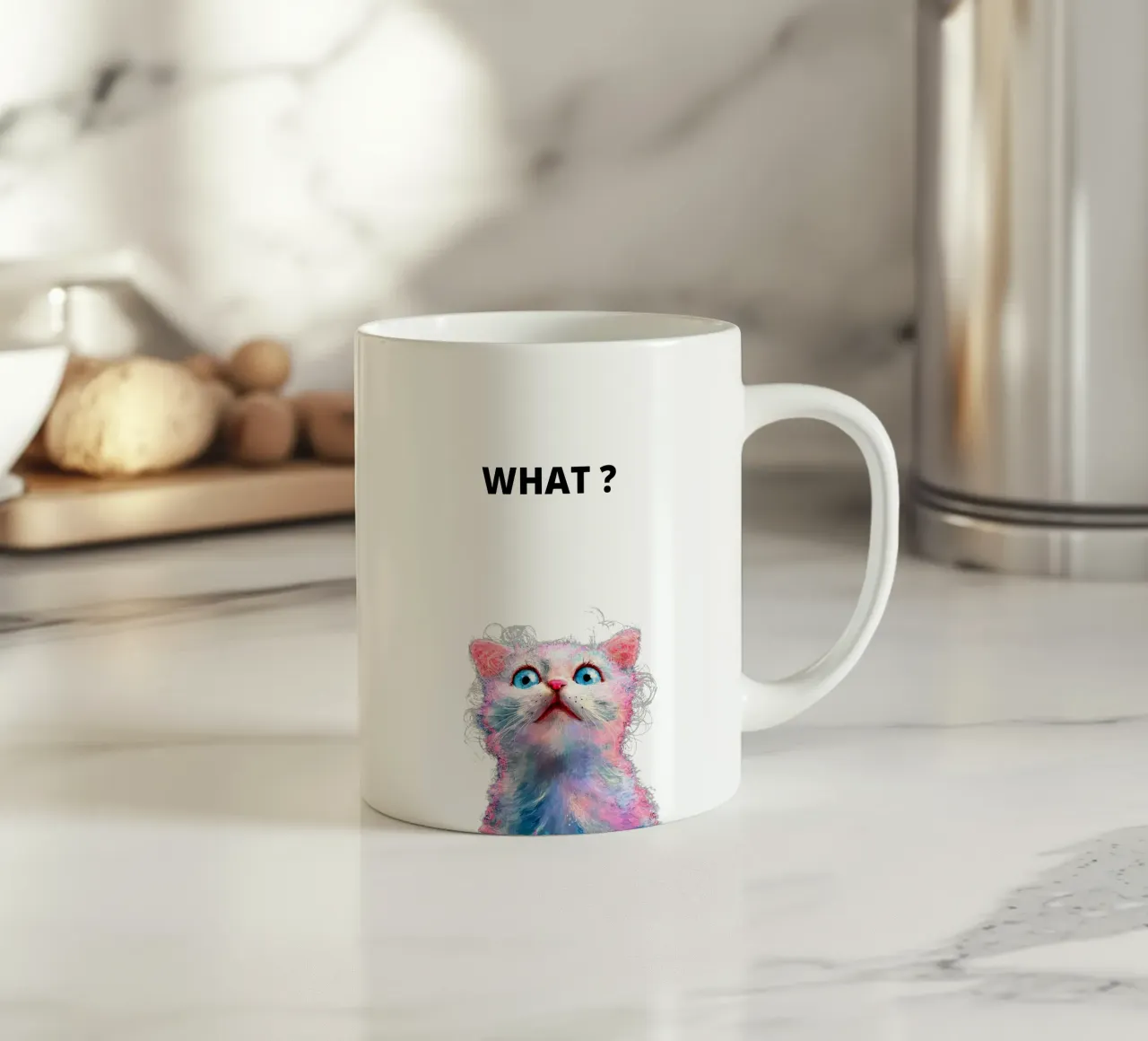 What ? with the cat tazza in ceramica da dinem