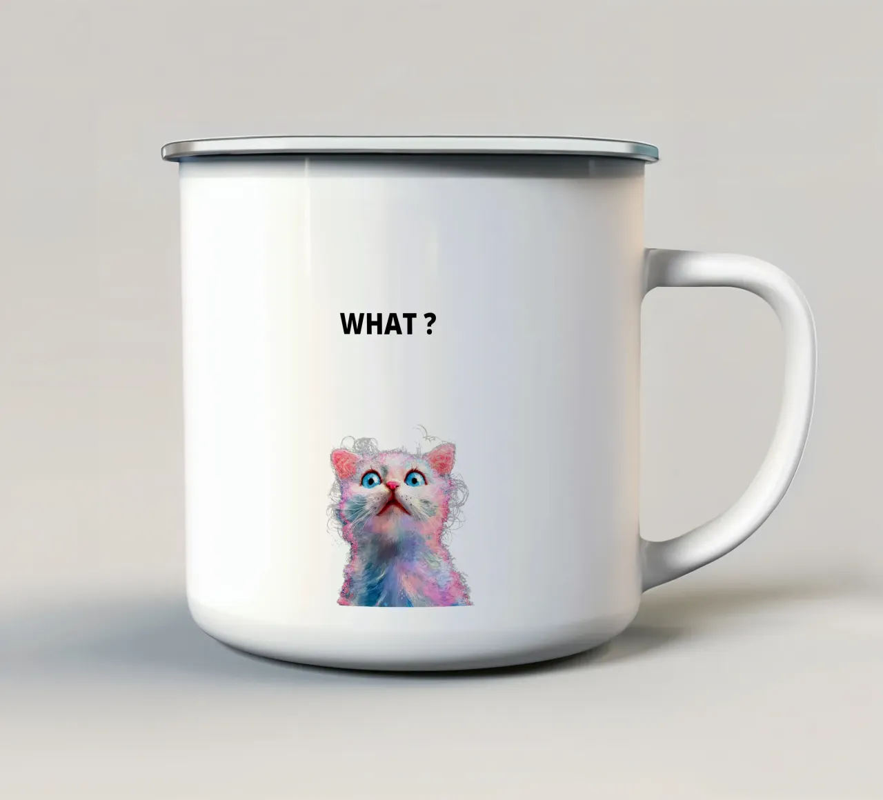 What ? with the cat tazza in smalto da dinem