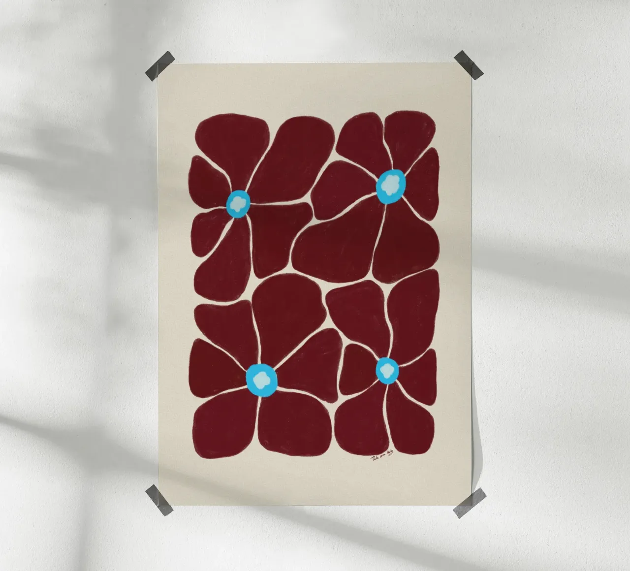 Abstract Bloom - red carta hahnemühle da Tida vom Weg