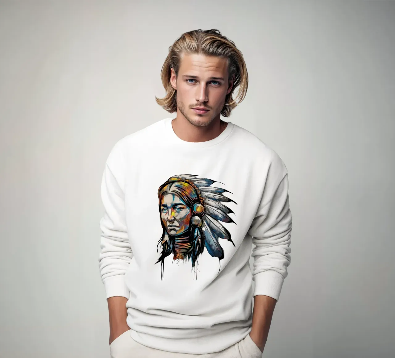 native american face felpa da dinem