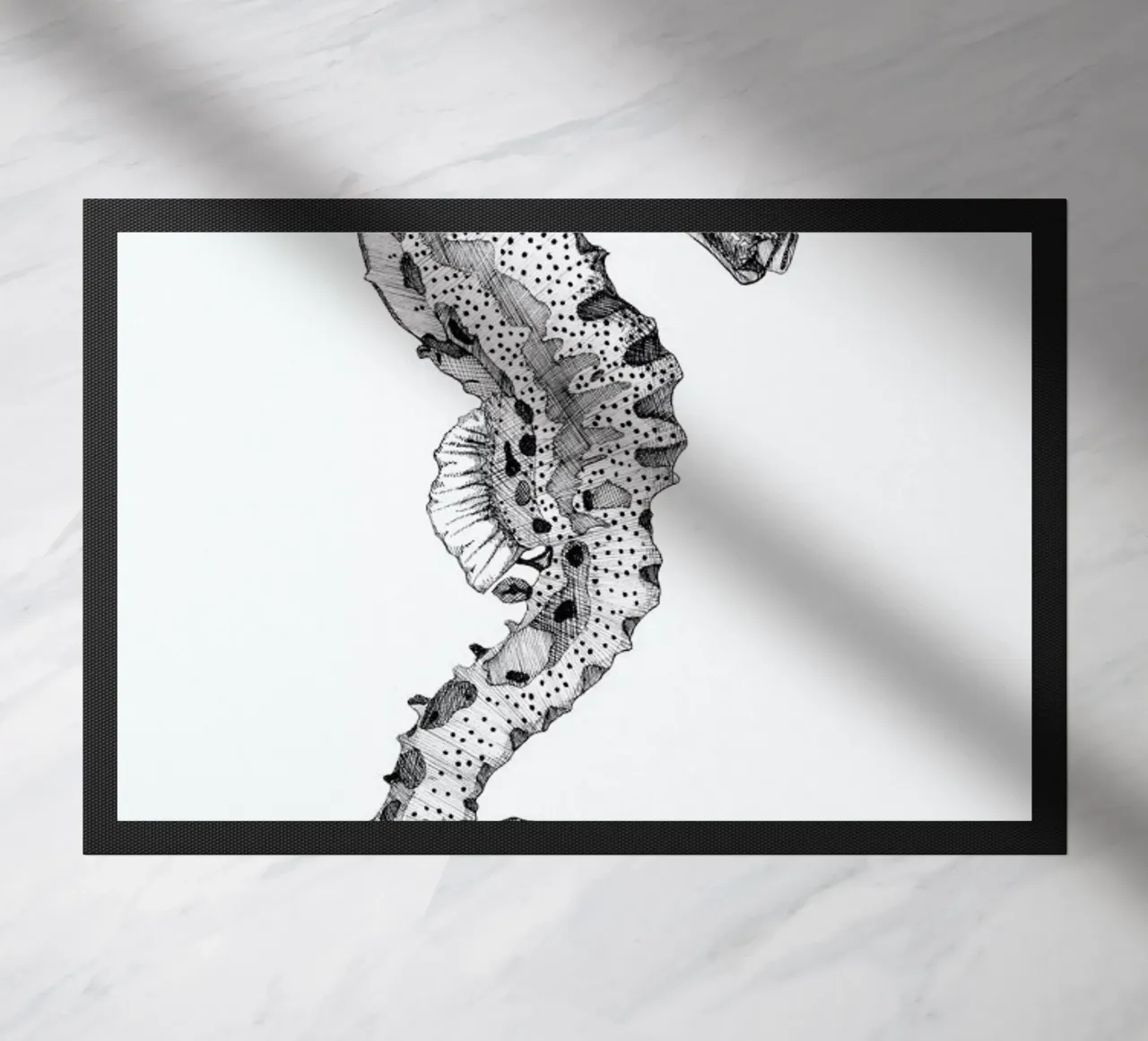 The Seahorse doormat by Mathilde Olsen