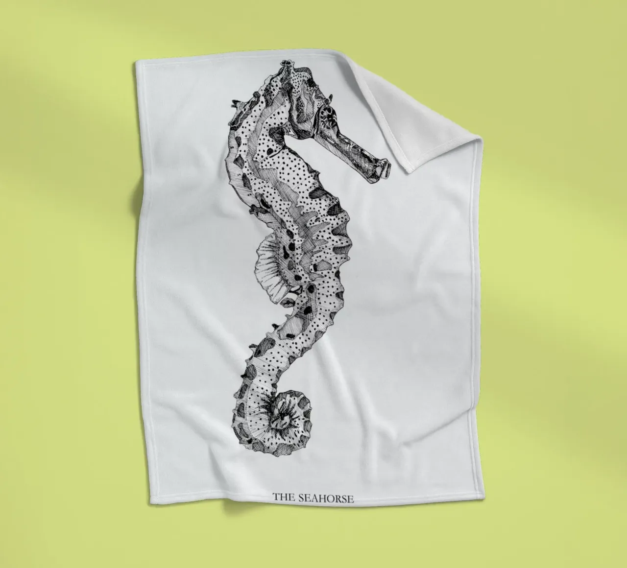 The Seahorse fleece blanket by Mathilde Olsen