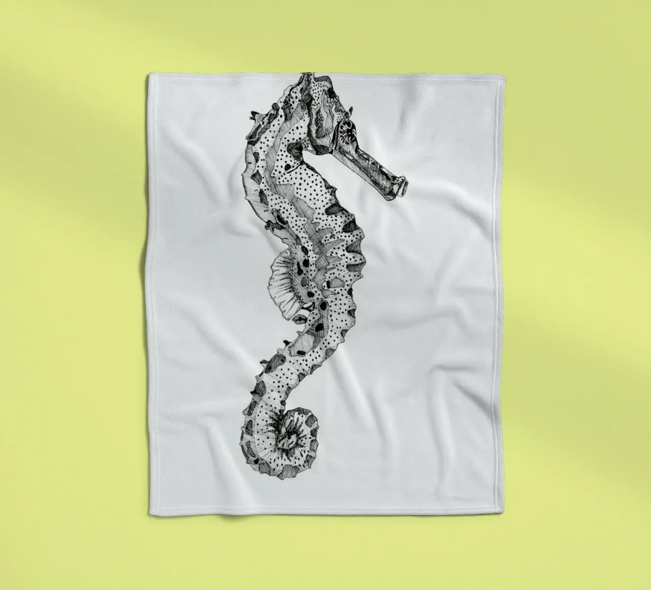 The Seahorse fleece blanket by Mathilde Olsen
