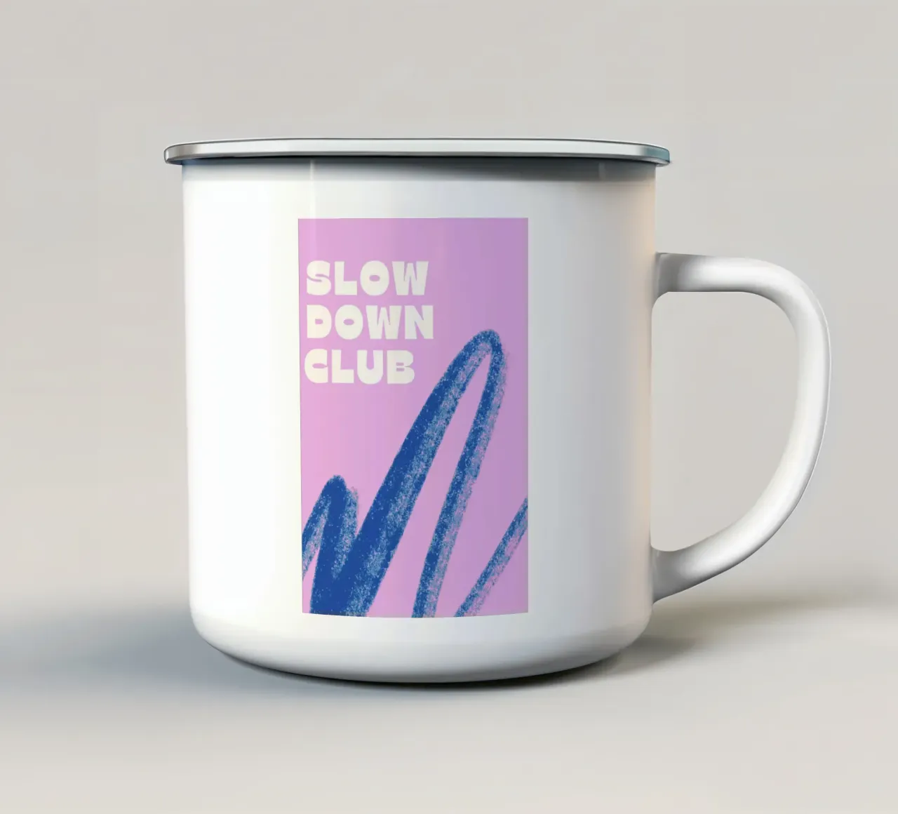 Slow Down Club tazza in smalto da Tabea Jule