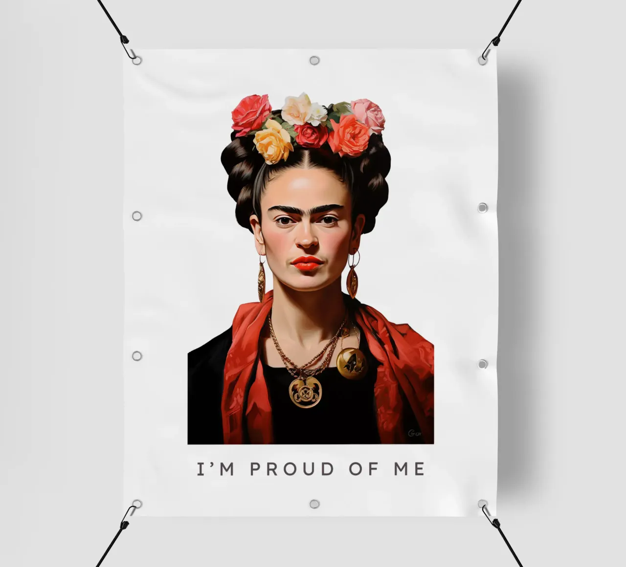 Frida Kahlo "Strength in Bloom" telo in pvc da Fantasias Florales