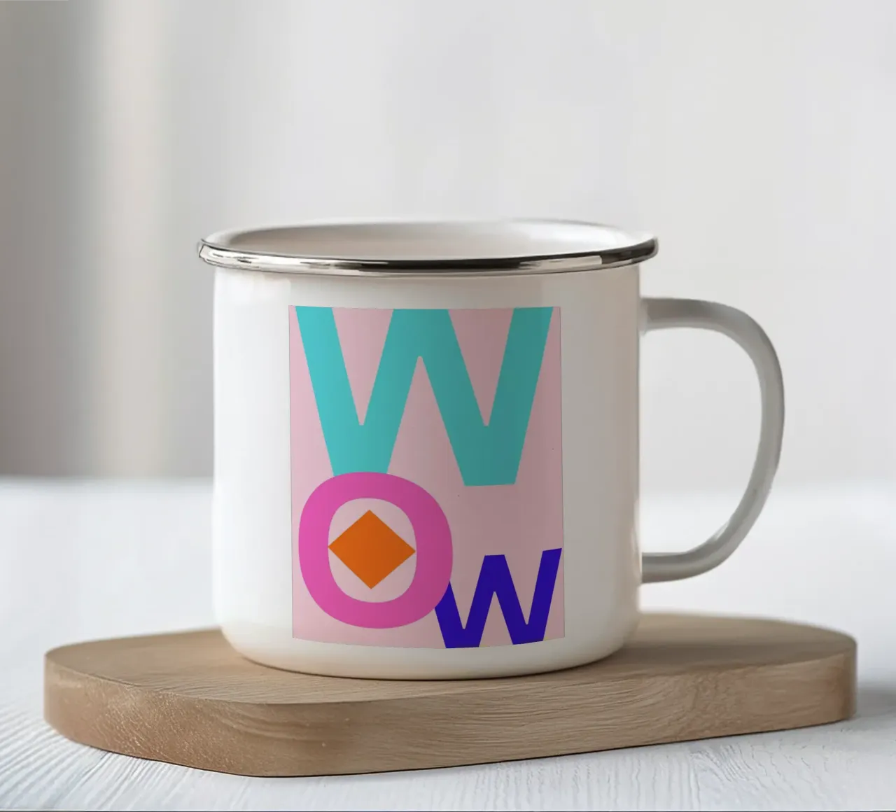 WOW tazza in smalto da Tabea Jule