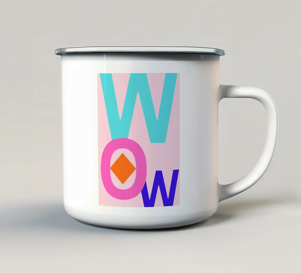 WOW tazza in smalto da Tabea Jule