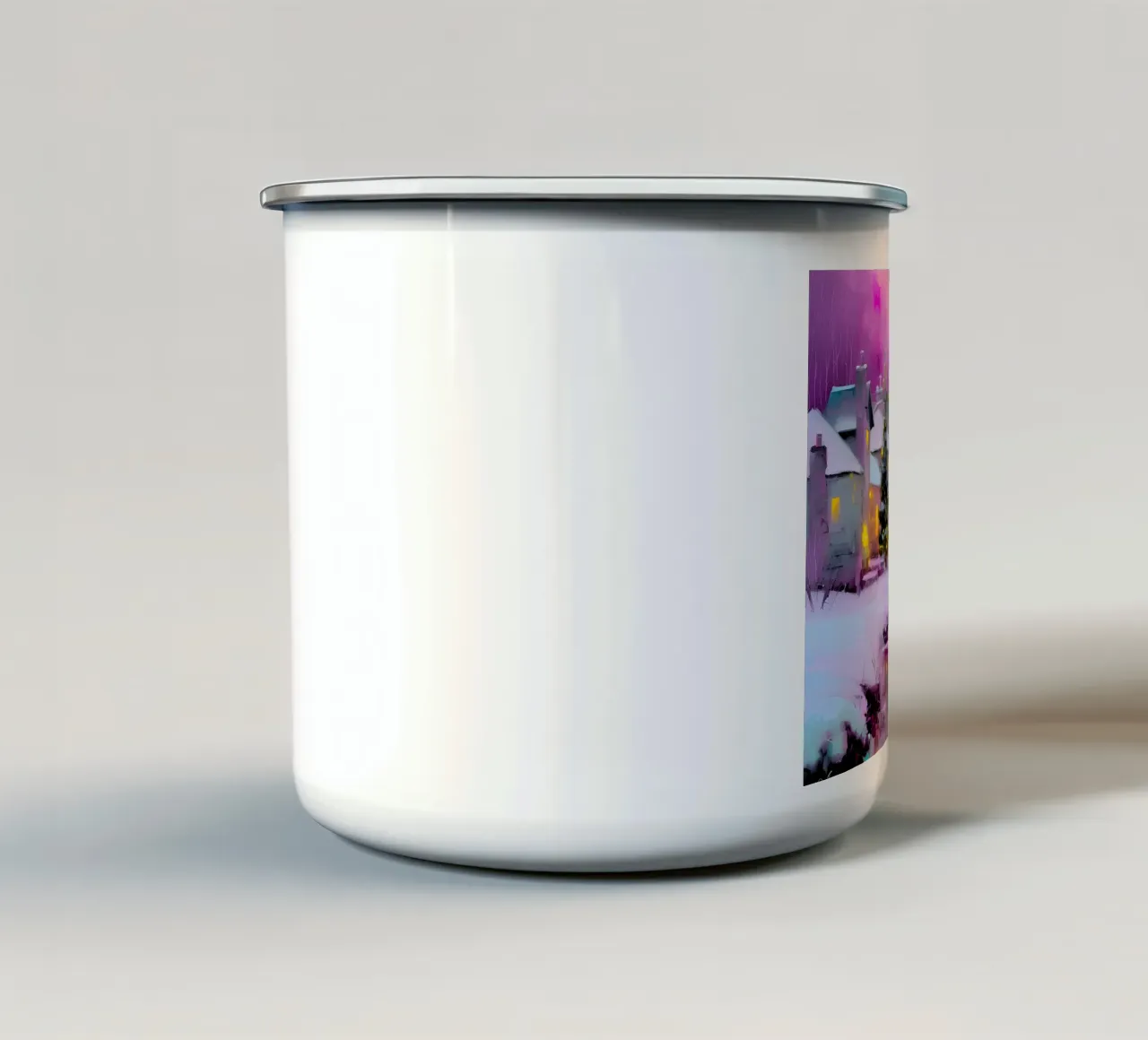 Pink Winter Bridge tazza in smalto da Roseberry Design