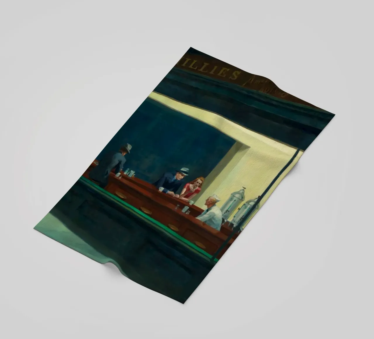 Edward Hopper - Nighthawks, 1942 beach towel by Timeless Artworks