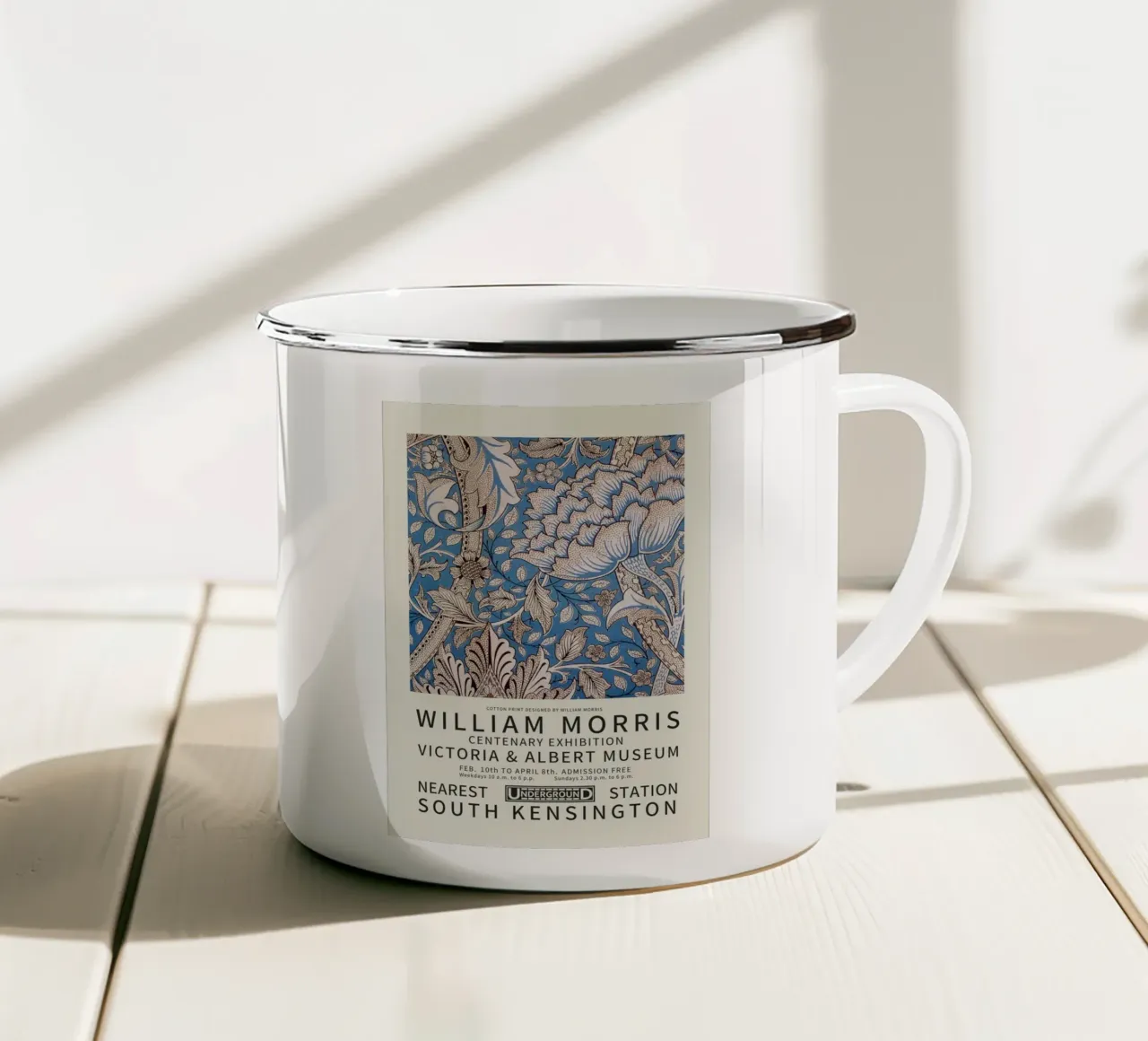 Cotton Print Designed by William Morris tazza in smalto da Bloom and Leaf