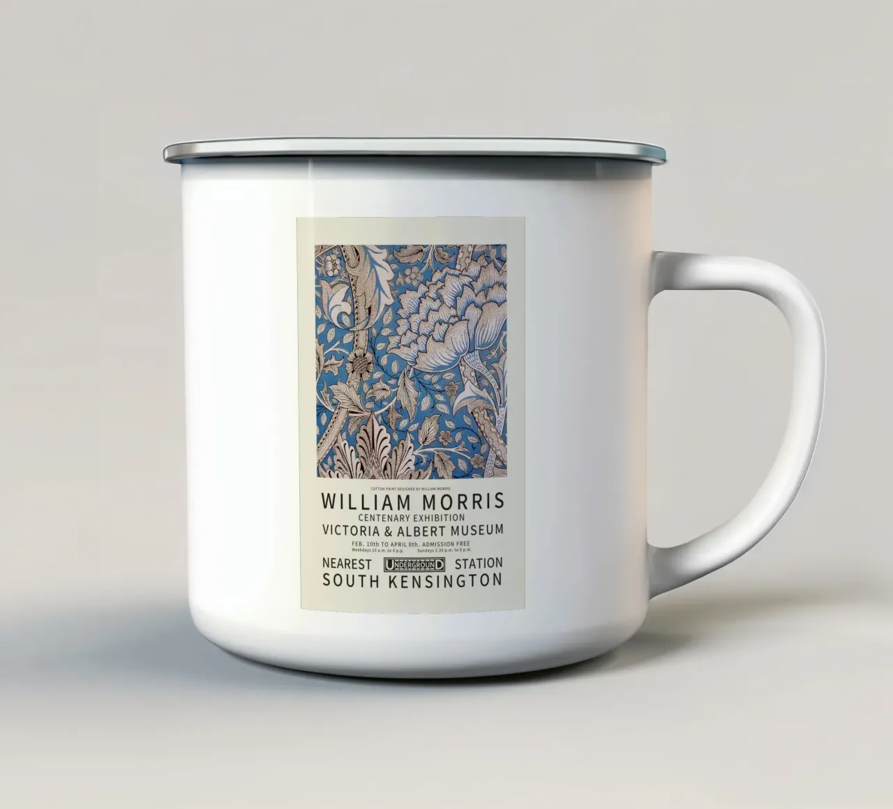 Cotton Print Designed by William Morris tazza in smalto da Bloom and Leaf