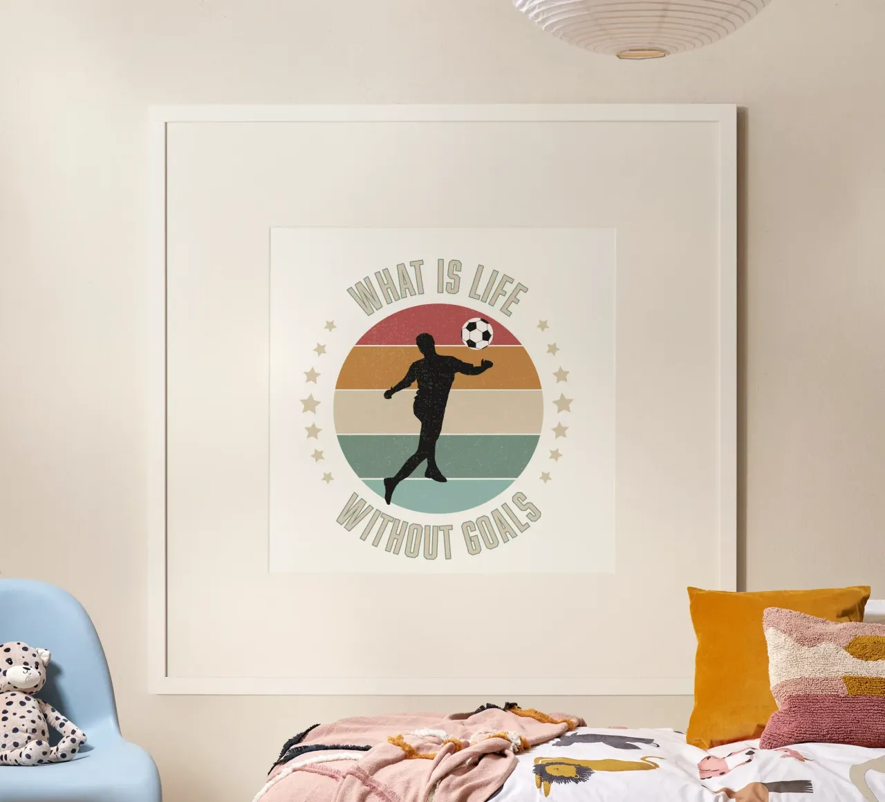 Calcio: una vita senza obiettivi - inimmaginabile poster con telaio in alluminio da CalliLetters
