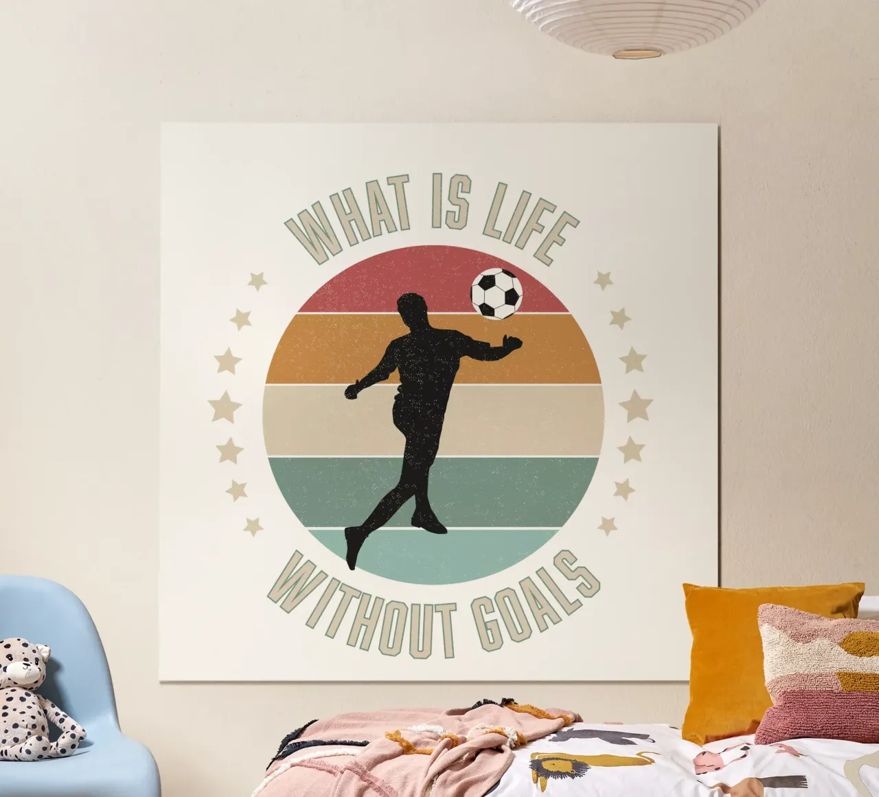 Calcio: una vita senza obiettivi - inimmaginabile poster con telaio in alluminio da CalliLetters