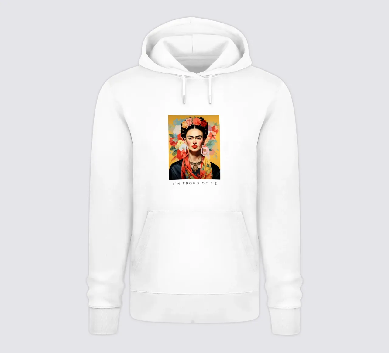 Frida Kahlo "Bold and Unbreakable" felpa con cappuccio da Fantasias Florales