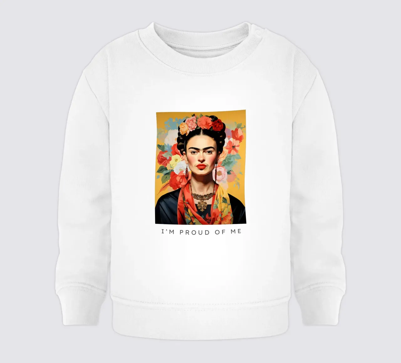 Frida Kahlo "Bold and Unbreakable" felpa neonato da Fantasias Florales