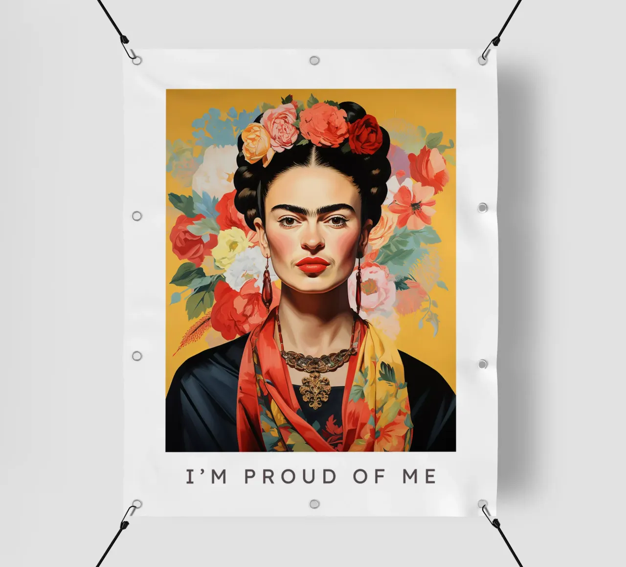 Frida Kahlo "Bold and Unbreakable" telo in pvc da Fantasias Florales