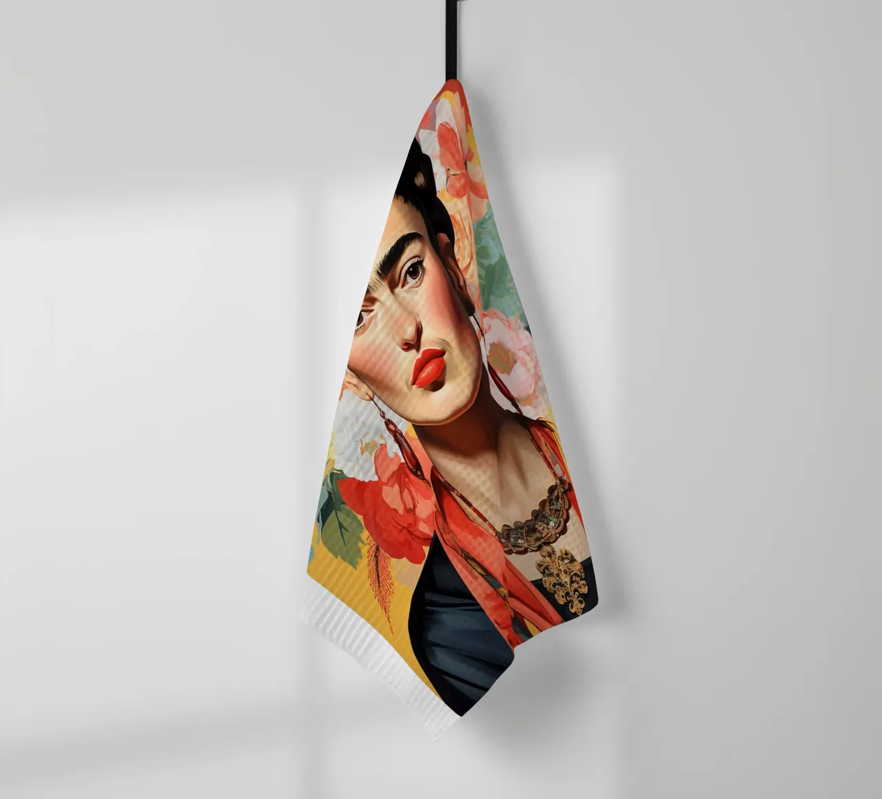 Frida Kahlo "Bold and Unbreakable" canovaccio da cucina da Fantasias Florales