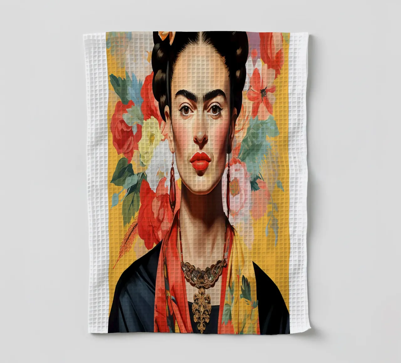Frida Kahlo "Bold and Unbreakable" canovaccio da cucina da Fantasias Florales