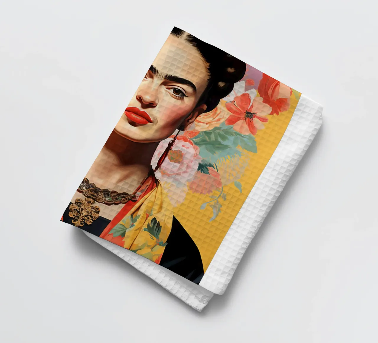 Frida Kahlo "Bold and Unbreakable" canovaccio da cucina da Fantasias Florales
