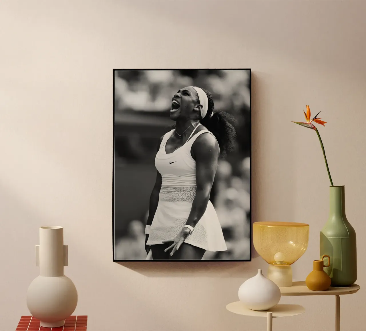 Serena Williams plexiglass da Black White Poster