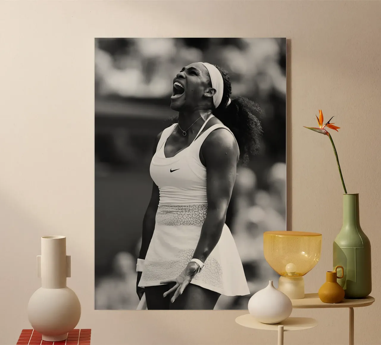 Serena Williams plexiglass da Black White Poster