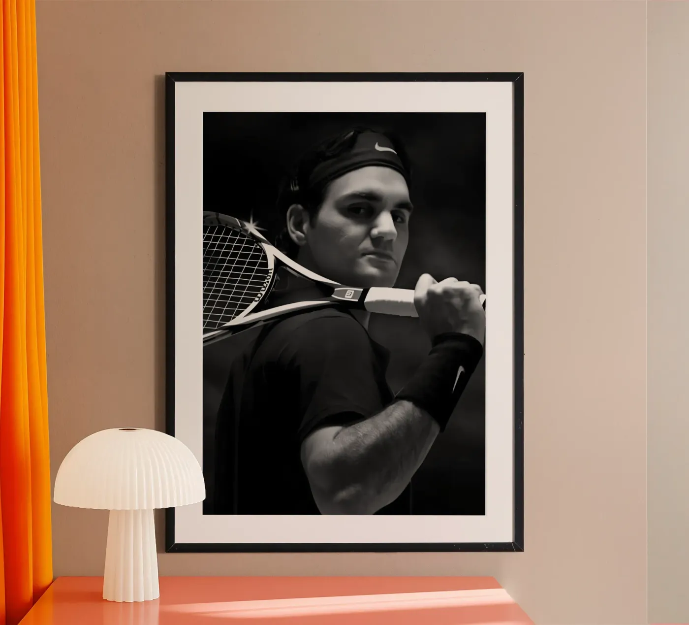 Roger Federer poster van Black White Poster